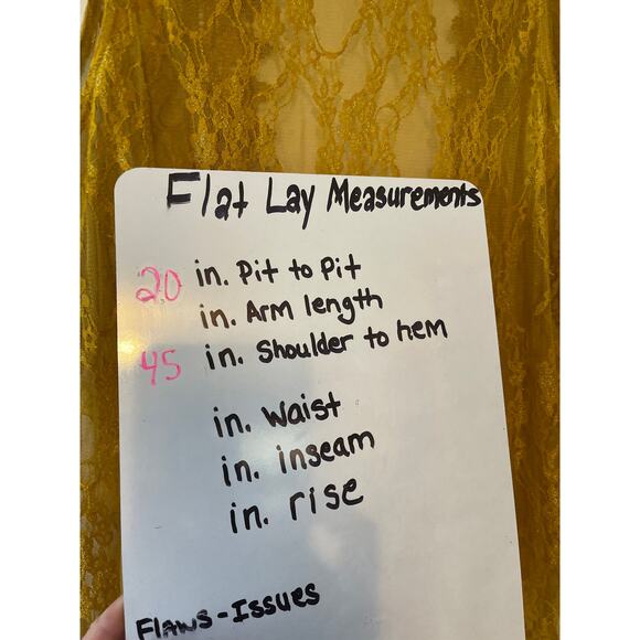 Polly & Esther Gold Lace Long Duster Sleeveless Open Front Cardigan Large Womens - Picture 6 of 6